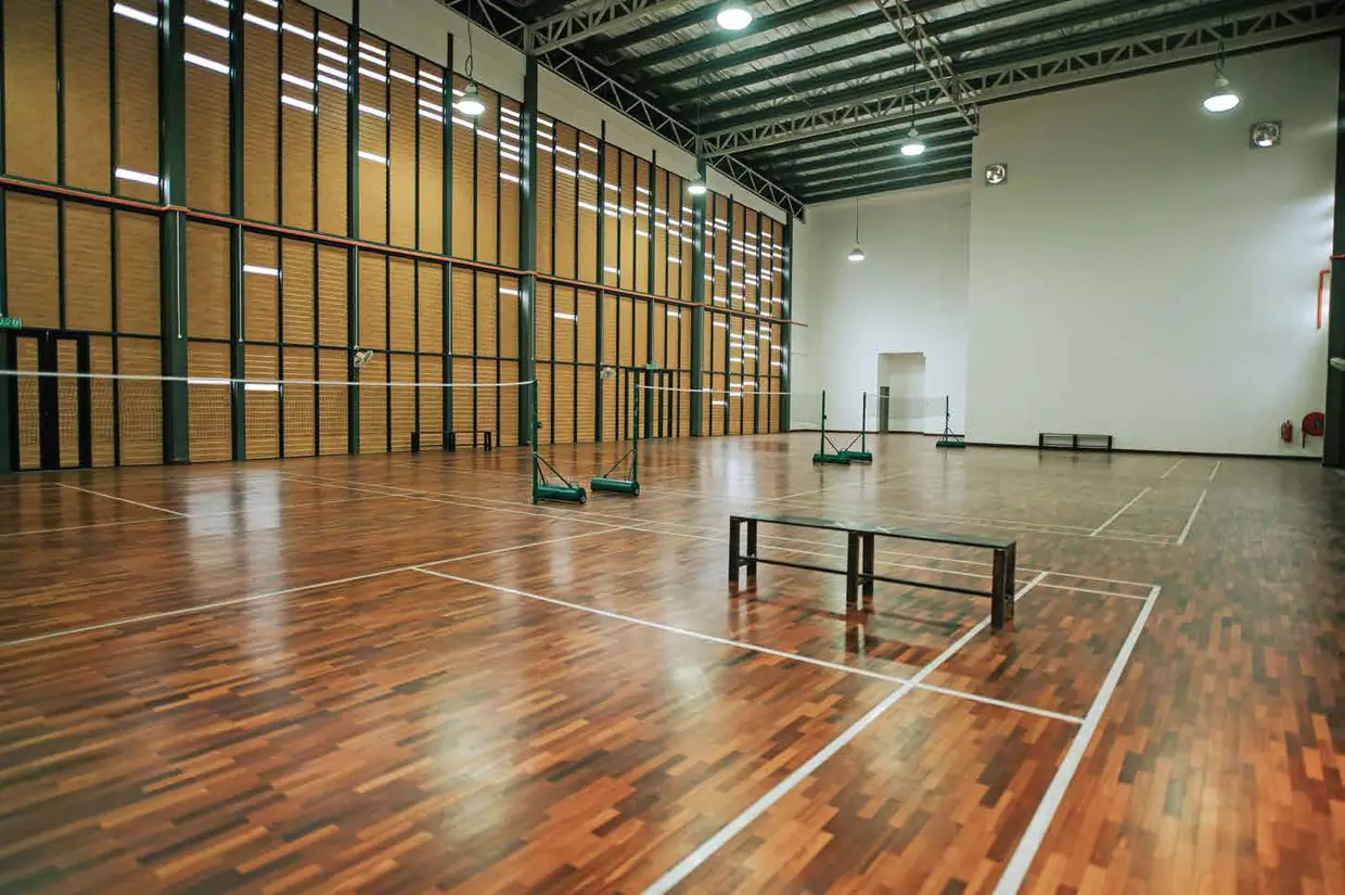 Indoor badminton and racquet courts